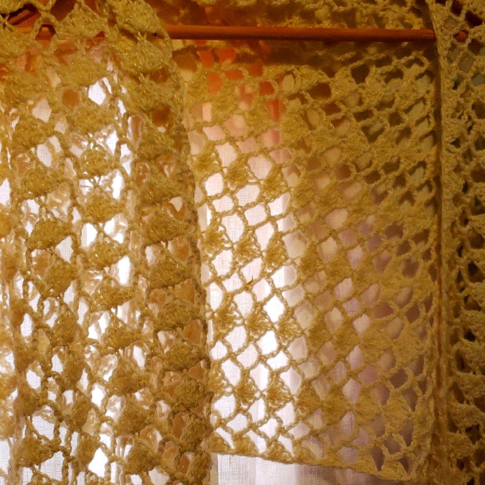 Hand knitted Scarf. White